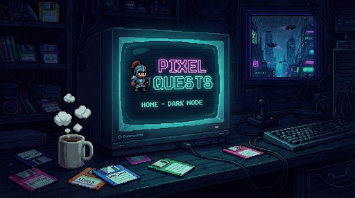 A retro CRT monitor showing a pixel-art game menu